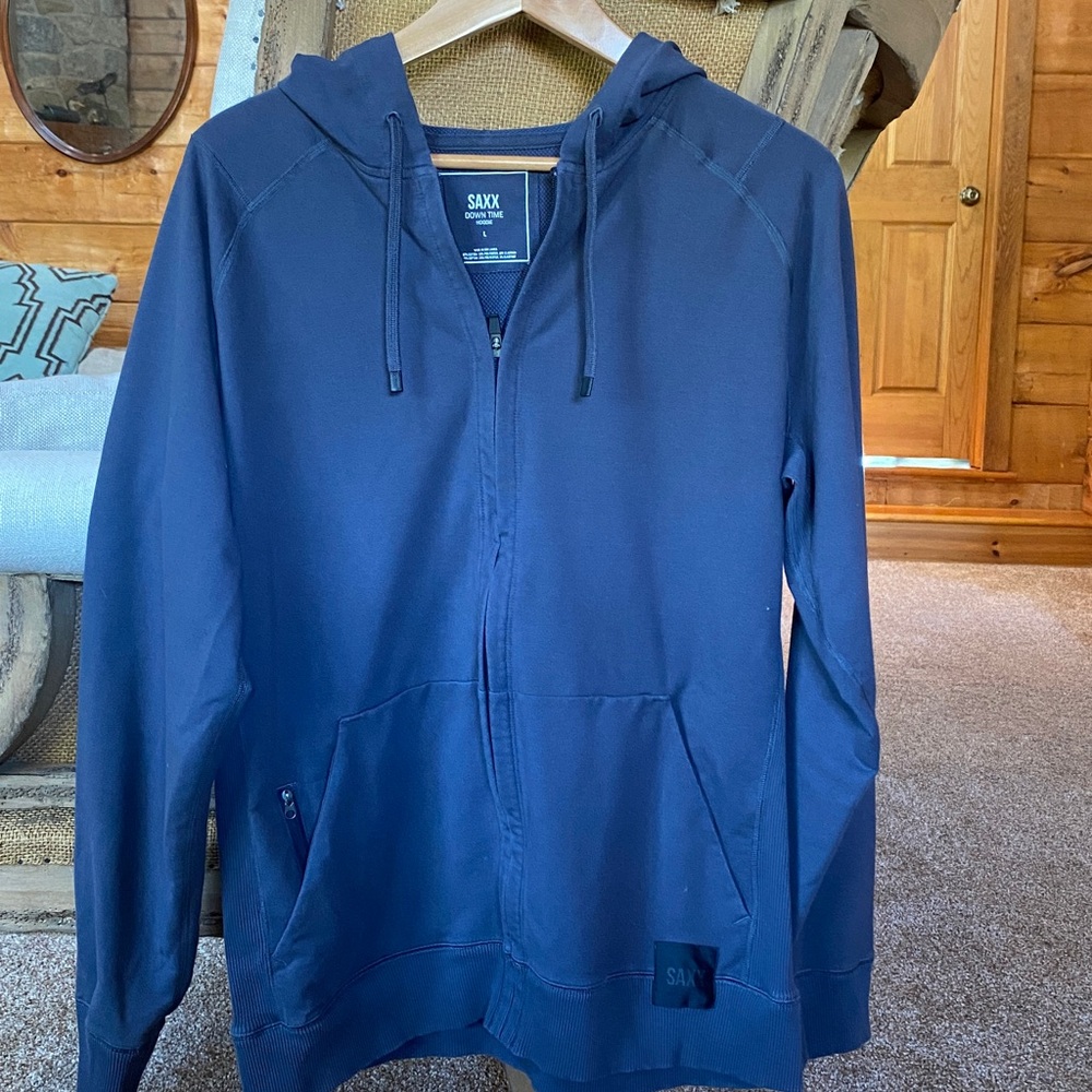 Saxx Navy Zip-Up Hoodie